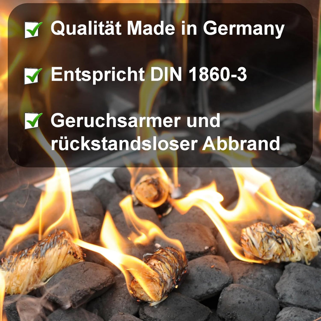 FLAMMBURO (3kg = ca. 240 Stück Anzündwolle für Kamin, Ofen und Grill – Ökologischer Holzanzünder, Ka