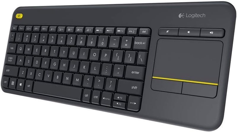 Logitech K400 Plus Kabellose Touch-TV-Tastatur mit integriertem Touchpad, Belgisches AZERTY-Layout -