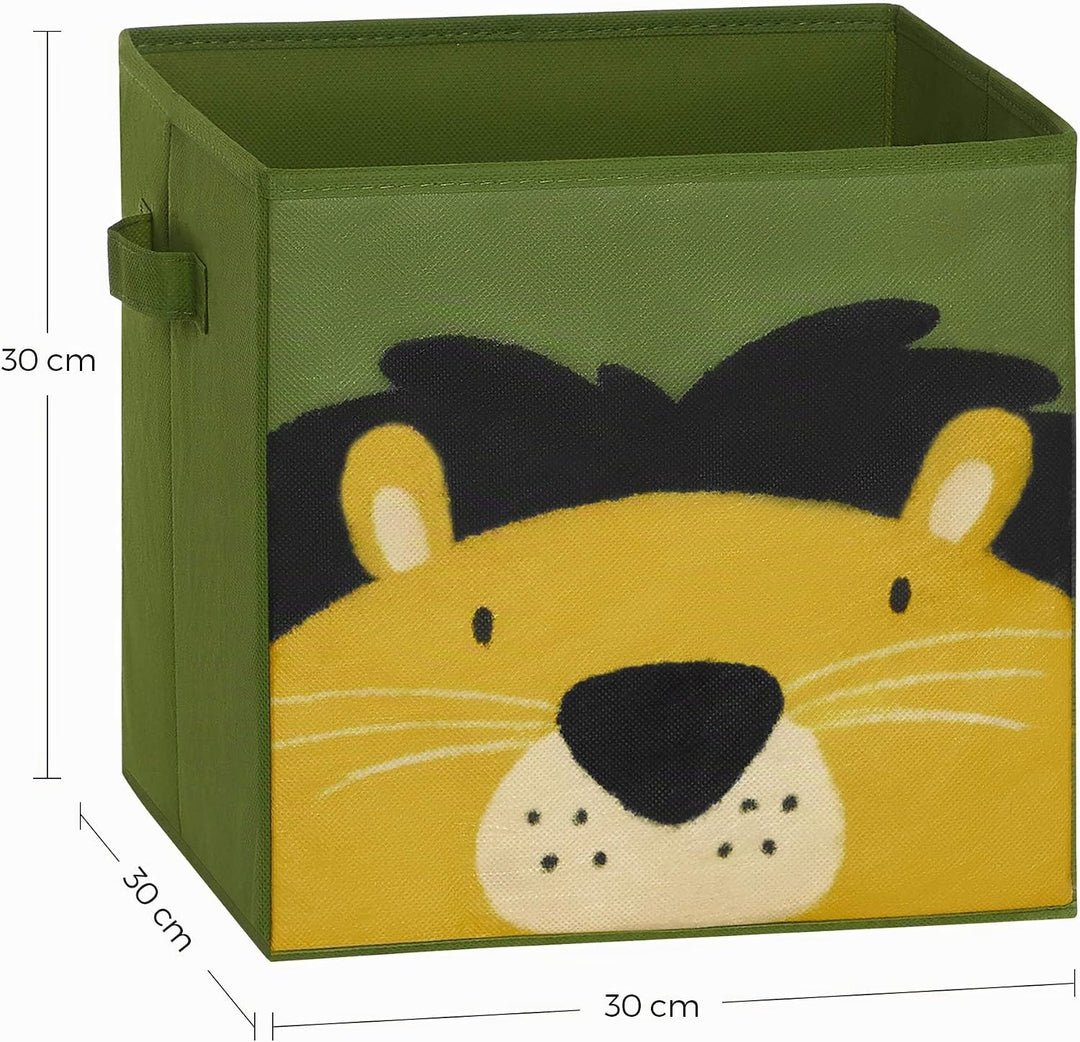 SONGMICS Aufbewahrungsbox, 3er Set, Faltboxen, Stoffboxen je mit 2 Griffen,Spielzeug-Organizer, 30 x