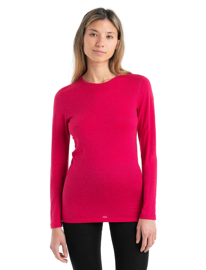 Icebreaker Damen Funktionsshirt Oasis Long Sleeve Crewe S Electron Pink, S Electron Pink