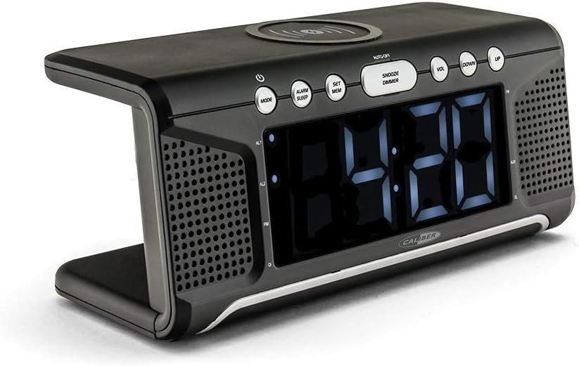 Caliber Radio wecker - Doppelter Alarm - mit FM-Radio - Dimmbarer LED-Anzeige - mit Wireless Charger