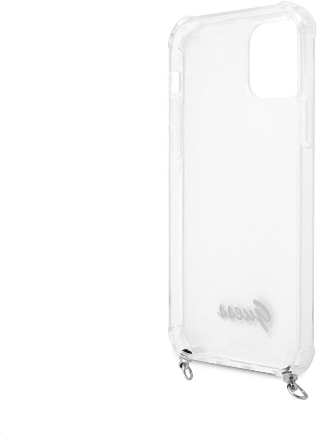 Guess Schutzhülle mit Kette Silber 4G Chain and Script für iPhone 12 / iPhone 12 Pro, transparent