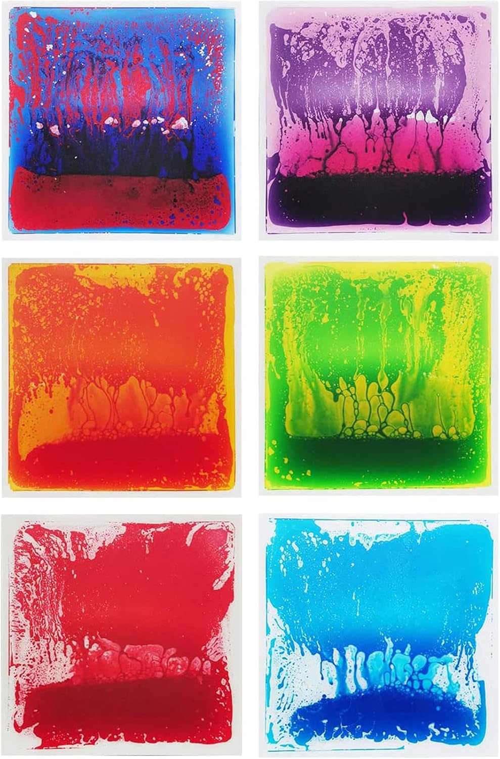Art3d 6er-Pack Sensory Room Tile Mehrfarbige Trainingsmatte Flüssigkeitsumhüllte Bodenspielmatte Kid