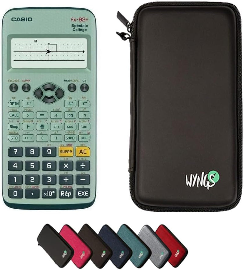 CALCUSO Sparpaket: Casio FX-92 Speciale Collège technisch-wissenschaftlicher Taschenrechner + WYNGS