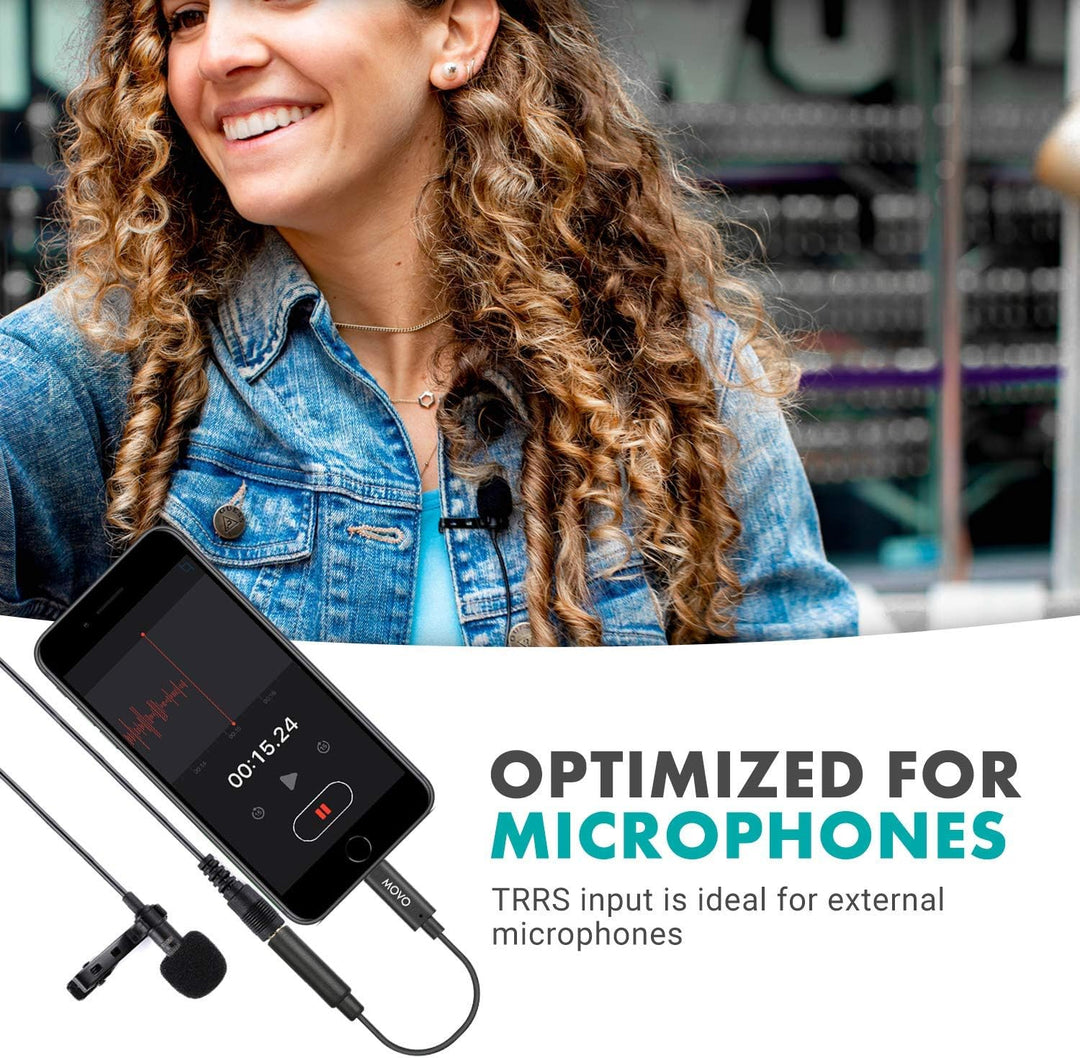 Movo IMA-1 3,5-mm-TRRS-Mikrofonadapterkabel auf Lightning-Anschluss-Dongle, kompatibel mit Apple iPh