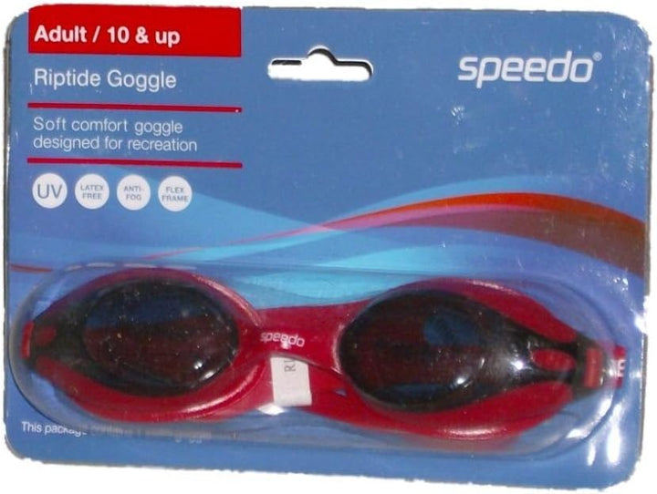 Speedo Riptide Swim Goggles Red Comfort Swimming Goggle