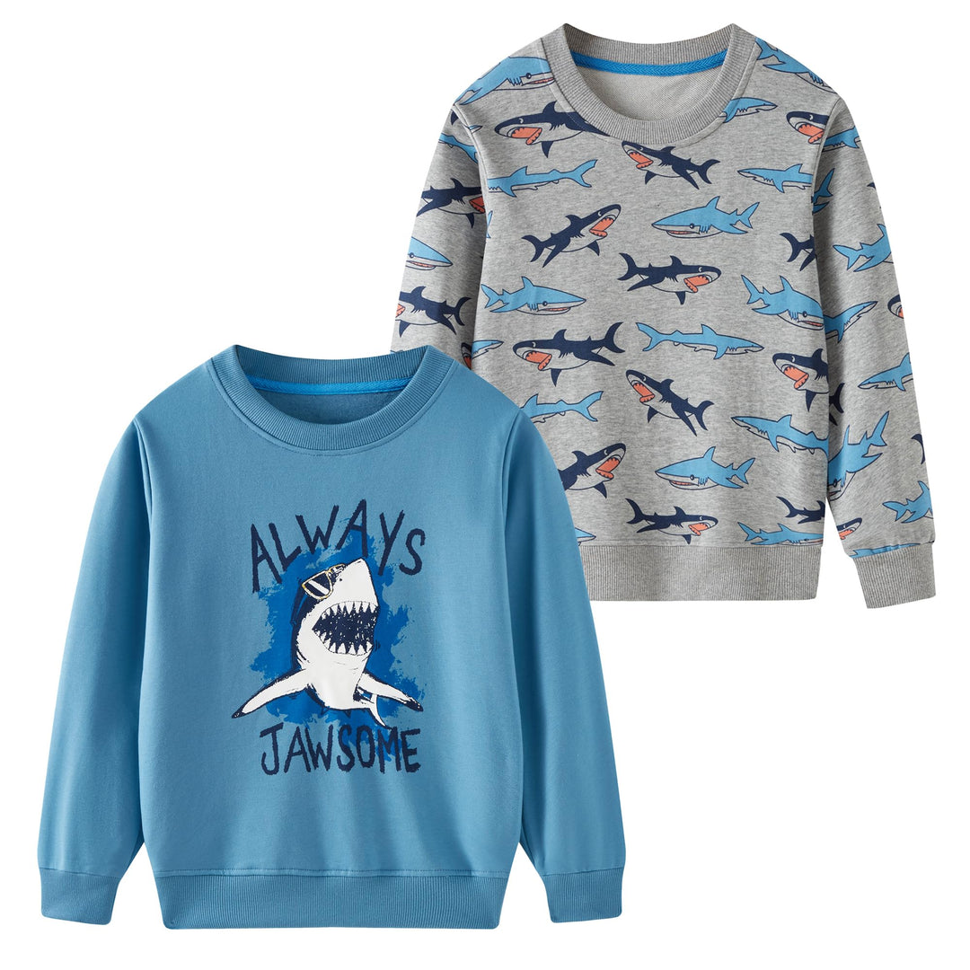 SOIBEEN Jungen Sweatshirt Entzückende Kinder Pullover 2-Pack Top Shirt Pullover Pullover Rundhalsaus
