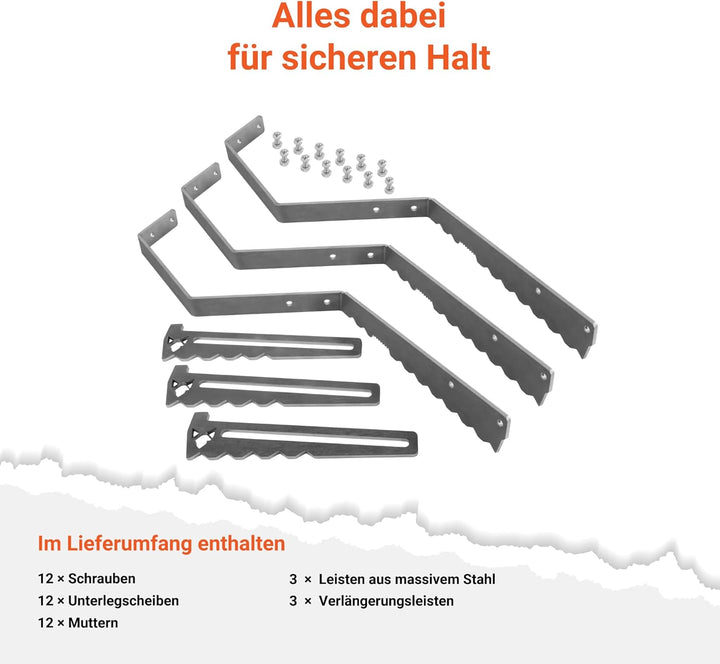 FENNEK verstellbare Auflageleisten für Feuerplatten Ø 100-120 cm | Für optimale Luftzufuhr und siche