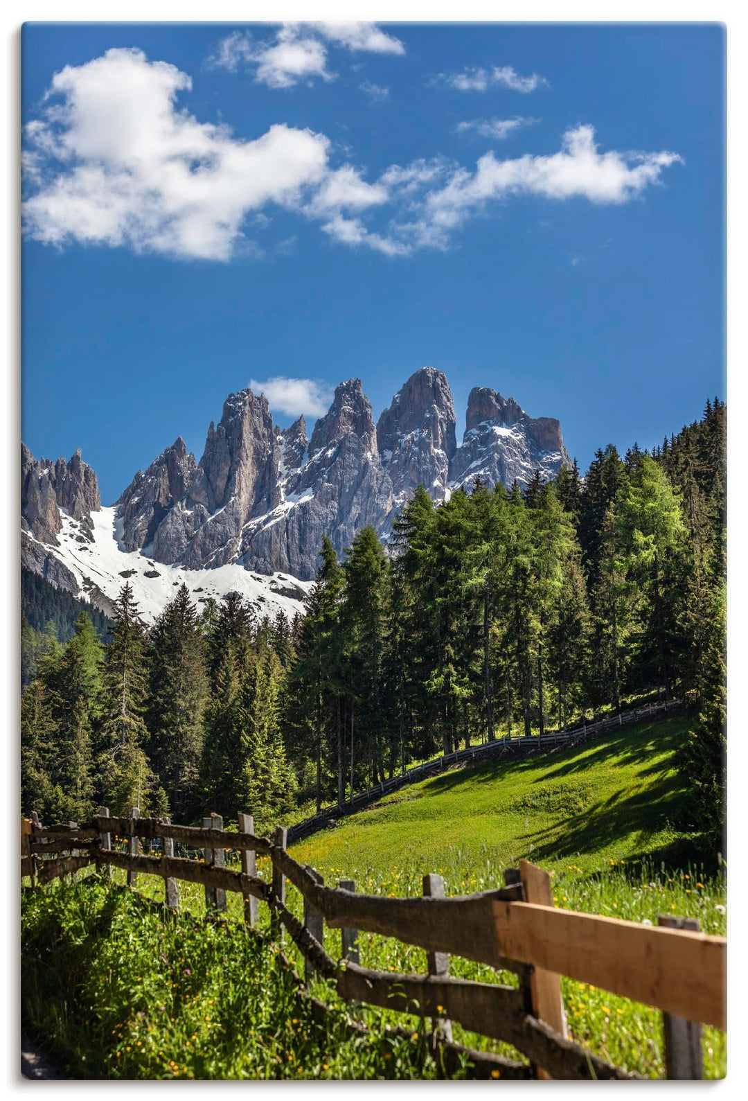 ARTland Leinwandbilder Wandbild Bild auf Leinwand 40x60 cm Landschaftsbilder Südtirol Berge Alpen Wa