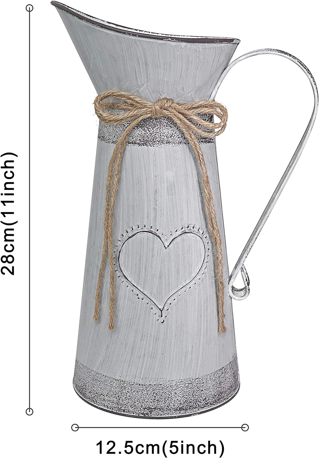 Fovasen Metall Shabby Chic Vase im französischen Stil hohe dekorative Vase mit einzigartigem Design