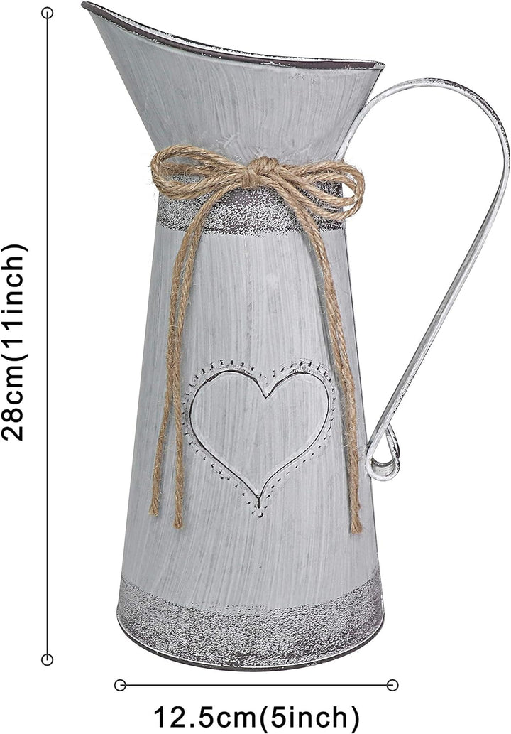 Fovasen Metall Shabby Chic Vase im französischen Stil hohe dekorative Vase mit einzigartigem Design