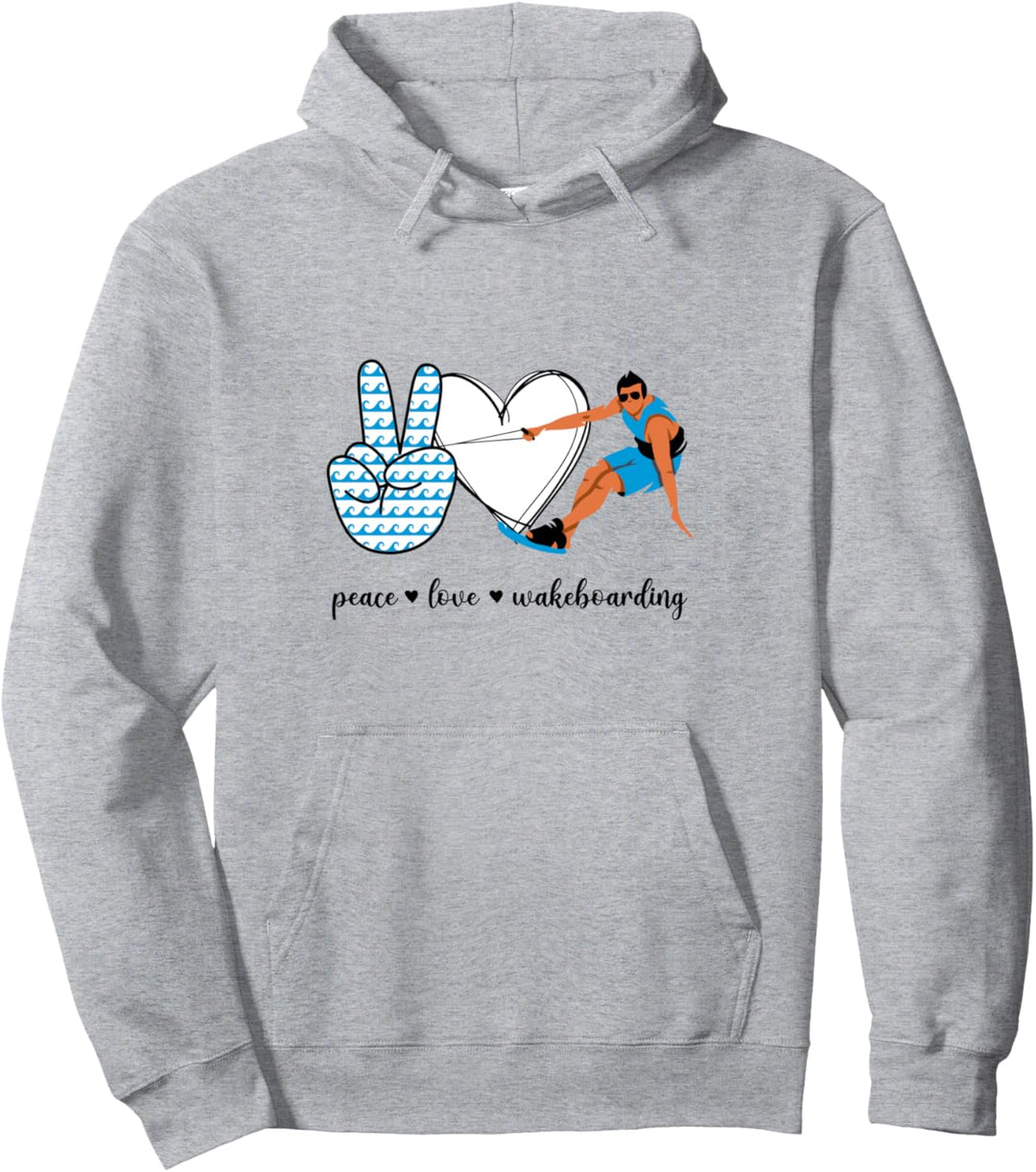 Peace Love Wakeboarding Wakeboarder Wassersport Pullover Hoodie