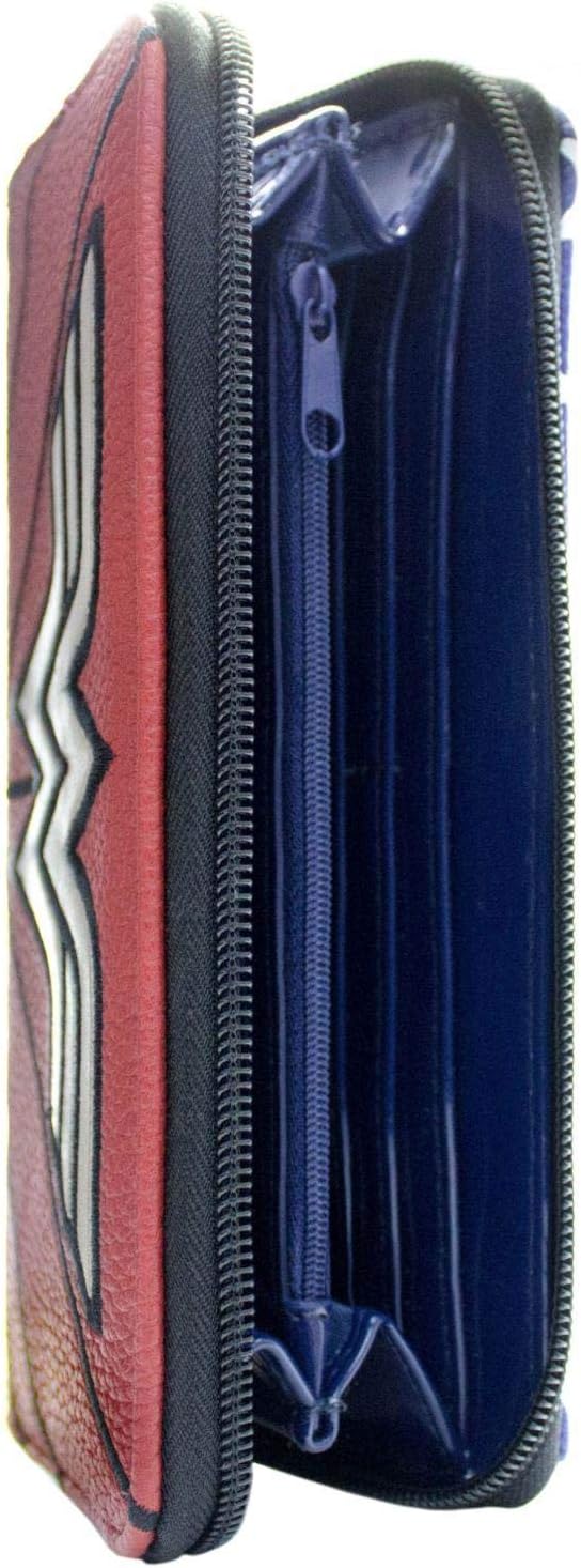 Wonder Woman DC Sterne & Streifen Kriegeranzug Emblem Portemonnaie Clutch Münzfach & Kartenhalter, R