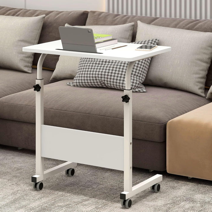 soges Computertisch Laptoptisch höhenverstellbar PC-Tisch mit Rollen, Oberfläche mit Einschnitt als