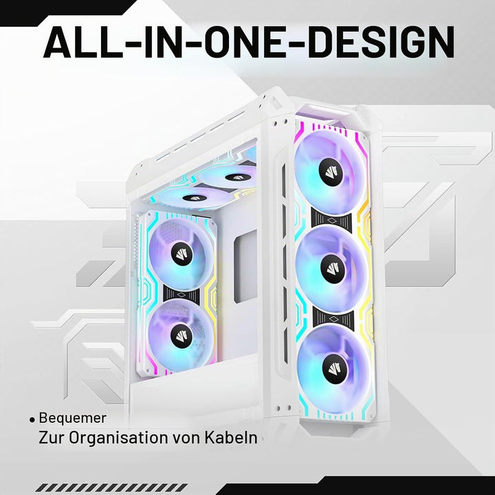 AsiaHorse 3 in 1 PC Gehäuselüfter, 3 * 120mm ARGB PC Lüfter mit 56 Adressierbare LEDs, CPU Gehäuse L