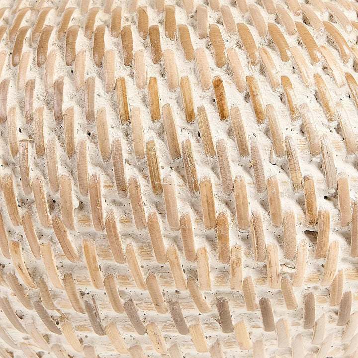 Rattankorb bemalt, mit Deckel und Griff 25 cm Aufbewahrung natur Bila