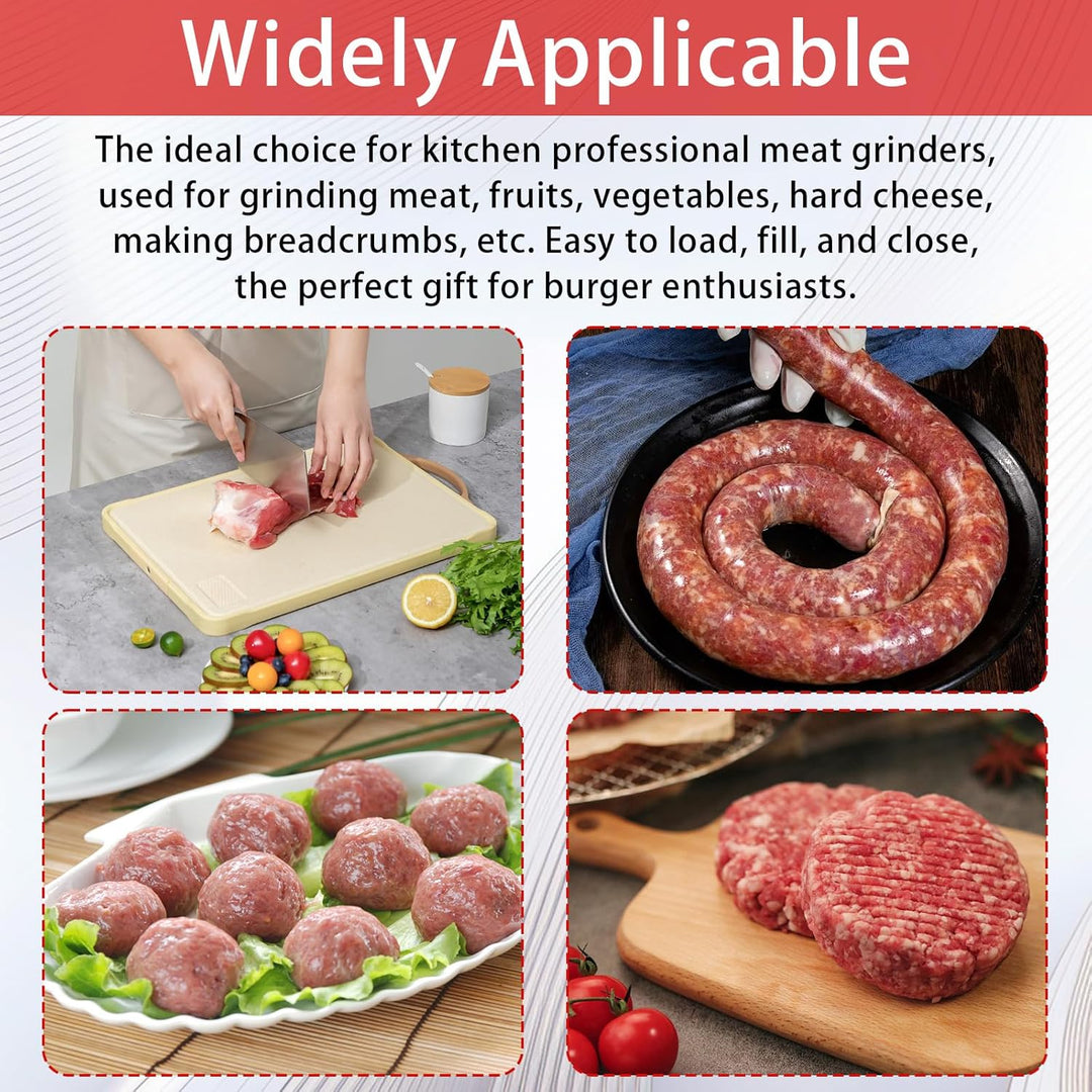 Fleischwolf Aufsatz, Kitchen Aid Zubehör aus Edelstahl mit 4 Mahlscheiben 3 Wurstfüllrohre 3 Klingen