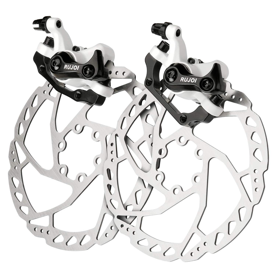 RUJOI Fahrrad-Scheibenbremsen-Kit, Aluminium-Vorder- und Hinterrad-Bremssattel, 160-mm-Rotor, werkze
