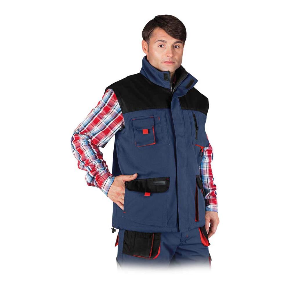Leber & Hollman Herren Arbeitsweste LH-FMNW-V, gefüttert, 65% Polyester 35% Baumwolle 270 g/m2, Futt