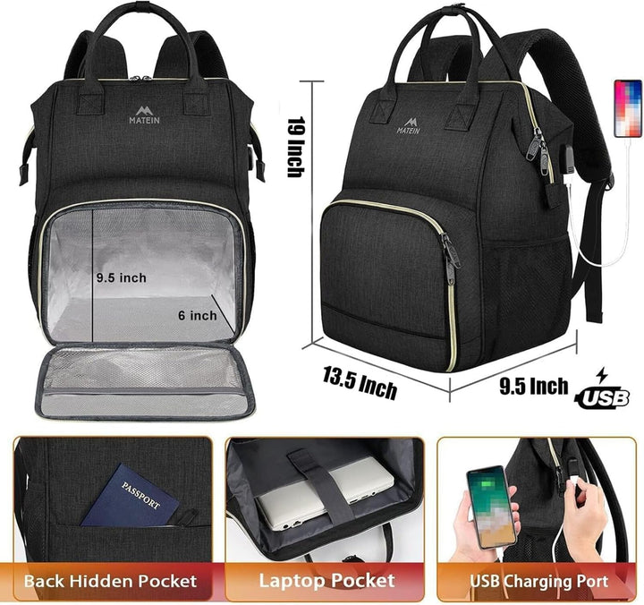 MATEIN Lunch Rucksack für Frauen, isolierter Kühlrucksack Lunchtasche mit USB-Ladeanschluss für Männ