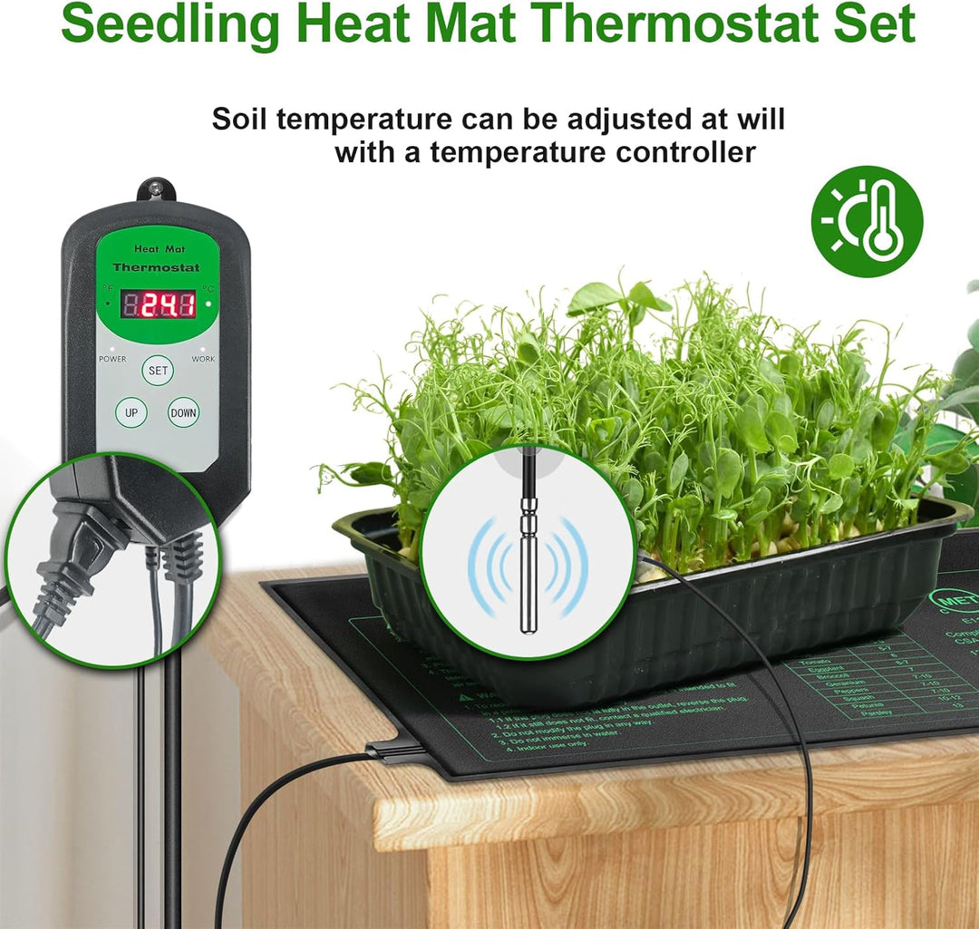 Sämling-Heizmatte und digitales Thermostat-Kombi-Set, MET-zertifizierte Pflanzen, Heizmatte, warme H