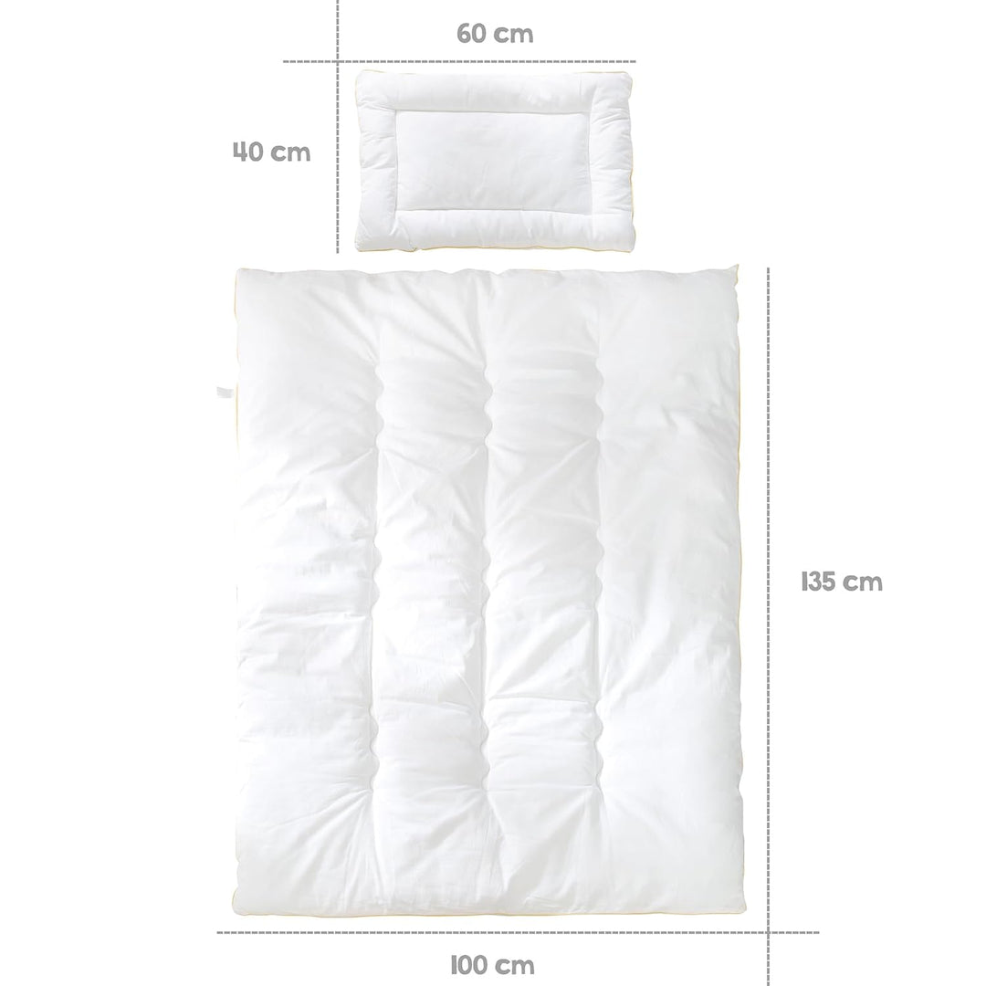 roba Kindersteppbett - Kinder Bettdecke 100 x 135 cm + Kissen 40 x 60 cm - Baby Set (Inlett) - 4 Jah