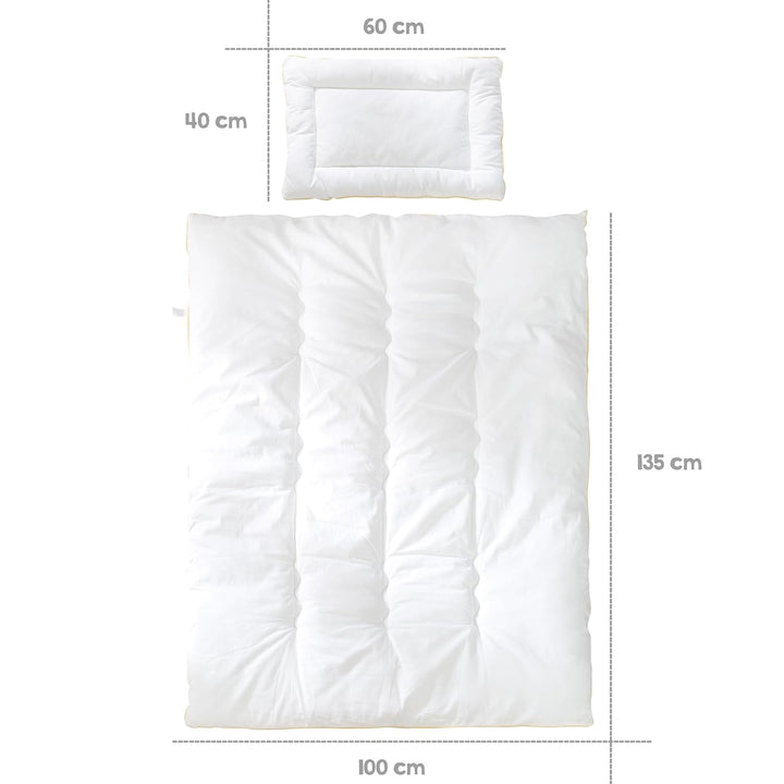 roba Kindersteppbett - Kinder Bettdecke 100 x 135 cm + Kissen 40 x 60 cm - Baby Set (Inlett) - 4 Jah