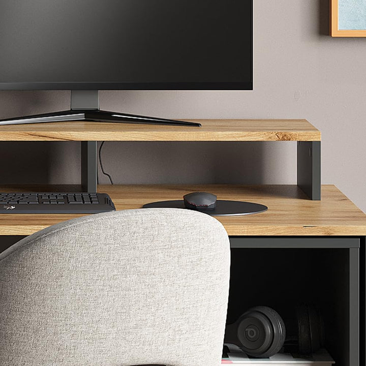Vicco Monitorständer Tomy, Anthrazit/Goldkraft Eiche, 80 x 12 cm, Anthrazit/Goldkraft Eiche