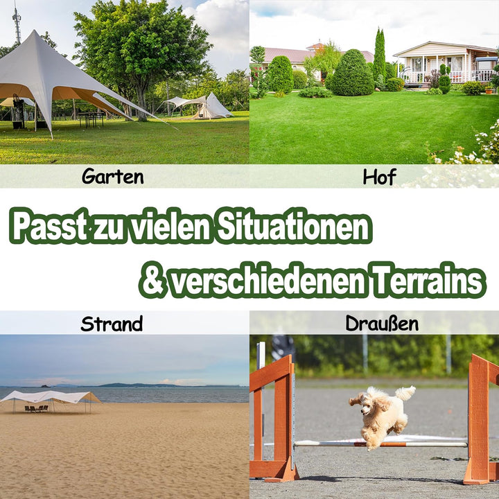 Grün 4X Hürden für Hunde Agility-Ausrüstung Slalom Stangen Höhenverstellbar Slalom Training Training