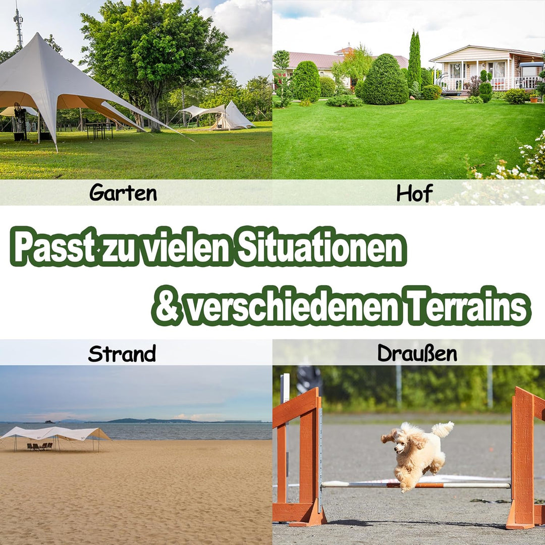 Weiss 4X Hürden für Hunde Agility-Ausrüstung Slalom Stangen Höhenverstellbar Slalom Training Trainin