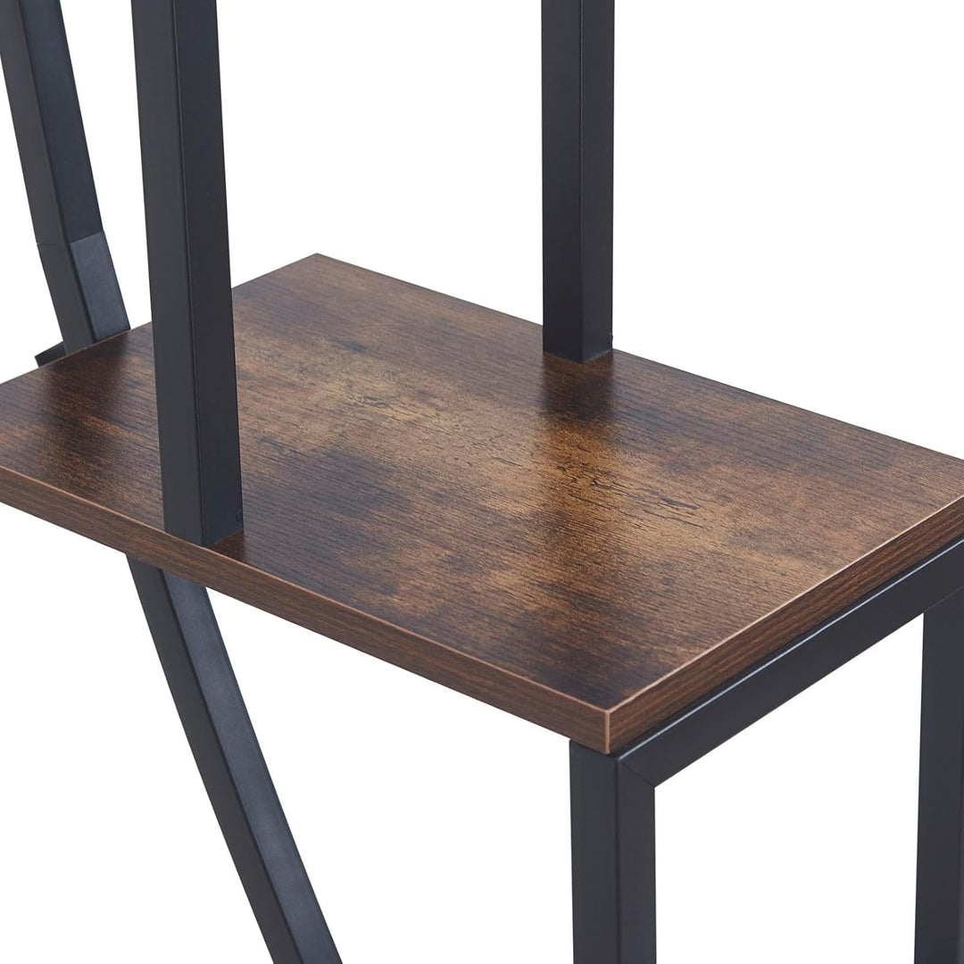 2er-Set Blumenständer mit Wachstumslicht, 6 Ebenen Grosses Pflanzenständer 160cm Hoch, Metall-Holz P