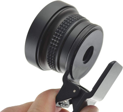 System-S Fischaugen und Makro 37 mm Linse mit Clip für Smartphone