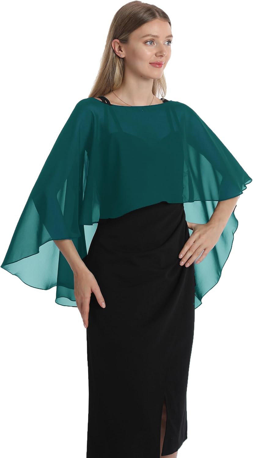 Damen Chiffon-umhang001 Pashmina-Schal Einheitsgrösse Blaugrün/Ein Hauch von Paradies (Trace of Para