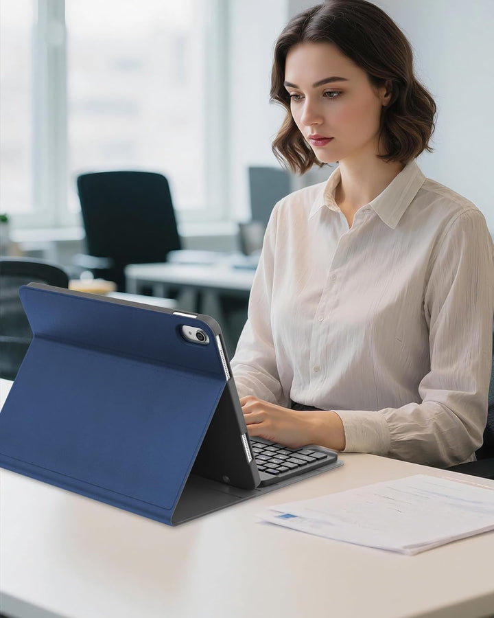 Hülle mit Tastatur für iPad 11/10 Generation (2025/2022, 11/10,9") – Bluetooth 5.0 Keyboard, QWERTZ