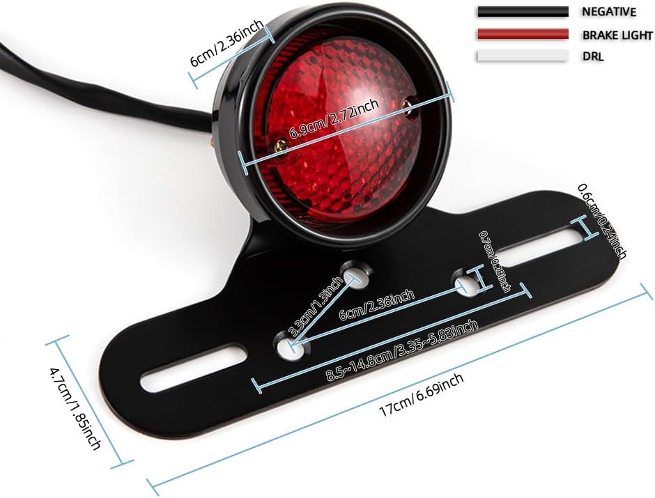 E24 E-Geprüft Motorrad Rücklicht LED Mit Halterung 12V Bremslicht Kennzeichenbeleuchtung Rotlicht fü