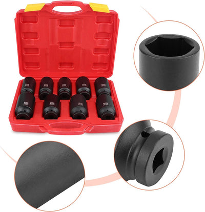 Cocoarm Schlagschrauber Nüsse 1/2 Zoll Set, 9-TLG Kraft-Steckschlüssel-Einsatz-Satz Impact Socket Se