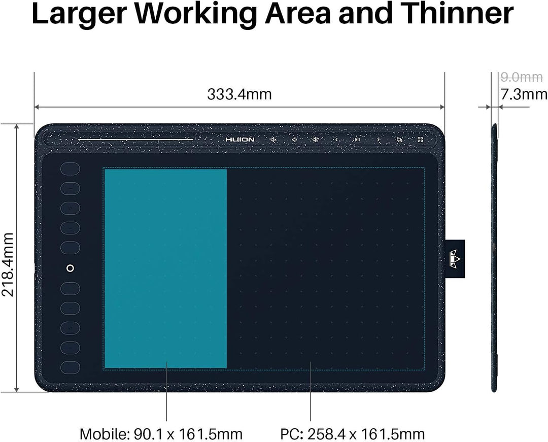 2020 HUION HS611 Grafiktablett Android unterstützt Stift Tablet Neigefunktion, Batteriefreier Stylus