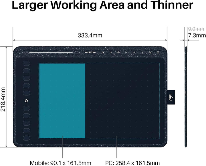 2020 HUION HS611 Grafiktablett Android unterstützt Stift Tablet Neigefunktion, Batteriefreier Stylus
