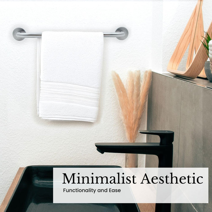Handtuchhalter aus Edelstahl Gebürstet - Länge 40cm und 19mm Stangendurchmesser zum Bohren - Handtuc
