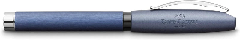 Faber-Castell 148443 - Füller Essentio, Feder B, Aluminium Blau blau Füller Feder B, blau Füller Fed