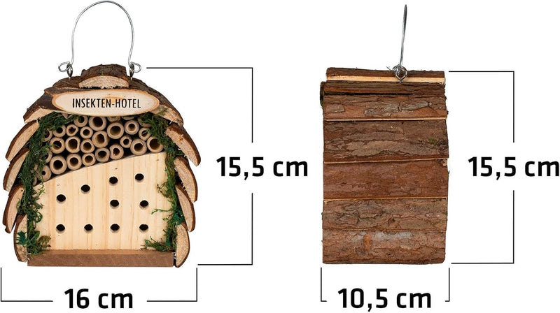 Gardigo Insektenhotel für Bienen und Marienkäfer aus Holz | Nistkasten zum Aufhängen für Garten und