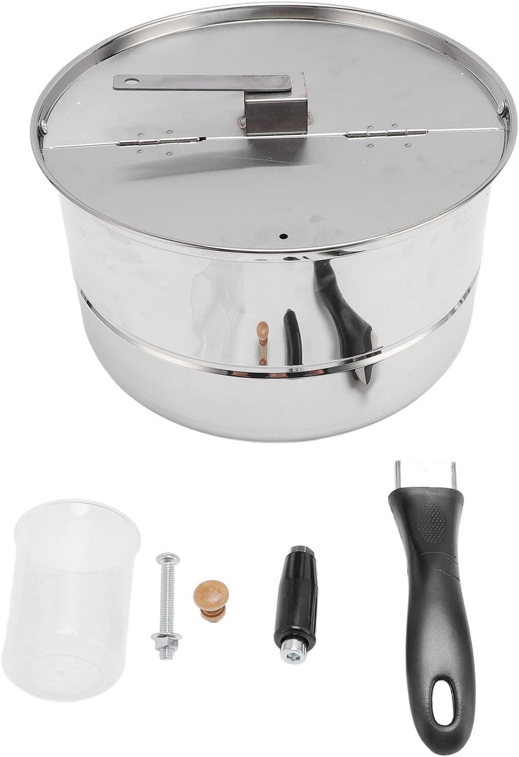 Koper Popcorn Popper, Edelstahl -Popcornhersteller mit Handkurbel, Popcorn -Topf für Gas, Herd, Indu