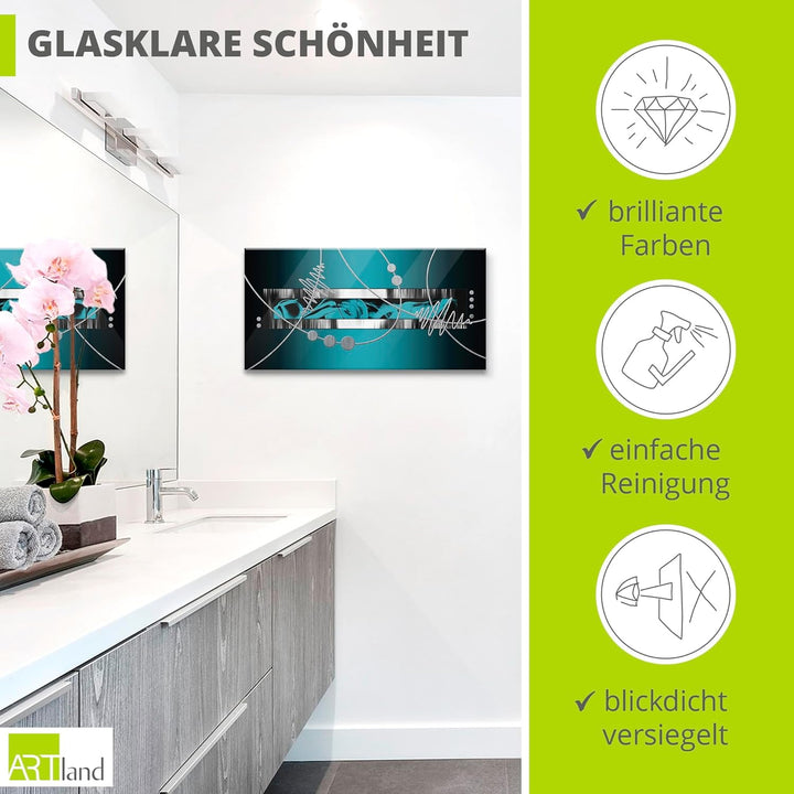 ARTland Glasbilder Wandbild Glas Bild einteilig 60x30 cm Querformat Moderne Kunst Abstrakt Muster Gr