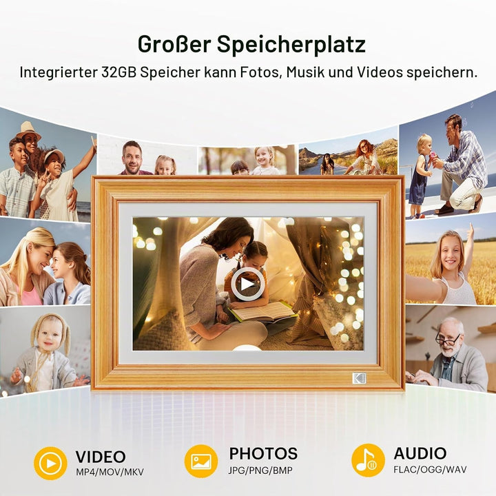 KODAK Digitaler Bilderrahmen 14.1 Zoll WLAN Elektronischer Bilderrahmen Full HD IPS Touchscreen Smar