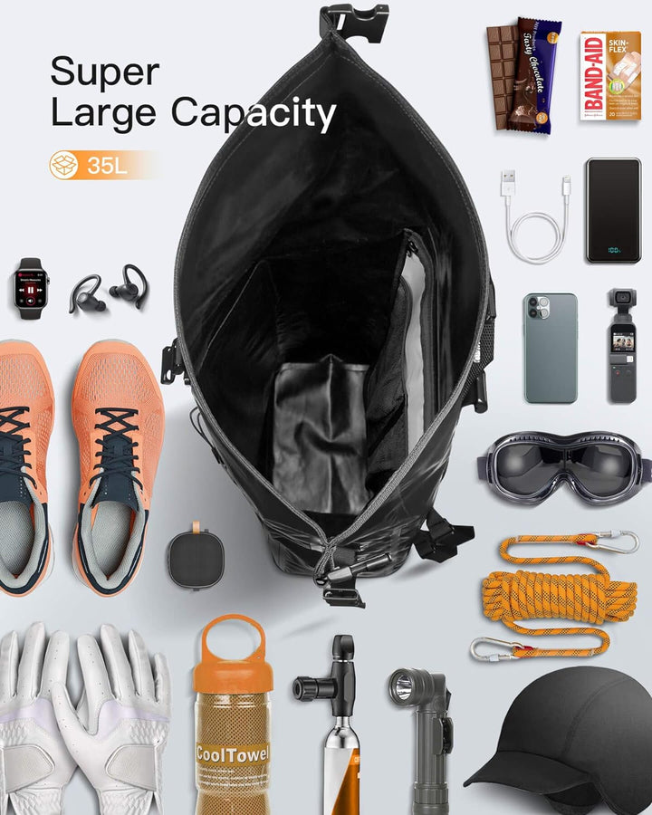 Inateck RollTop Rucksack Herren 30-35L wasserdichter multifunktionaler Organizer mit abnehmbarem Sch