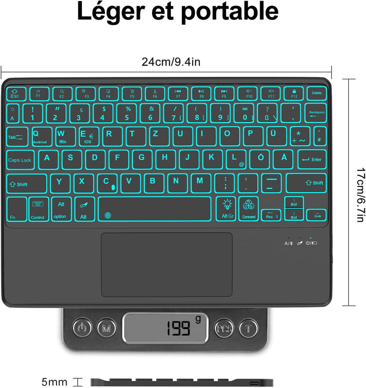 iPad Air 5 Generation Hülle mit Tastatur, Tastatur mit Touchpad für iPad Air 4 gen und iPad Pro 11 4