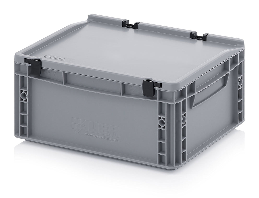 Auer Packaging Eurobehälter-Eurobox 40 x 30 x 18,5 cm mit Scharnierdeckel inkl. gratis Zollstock