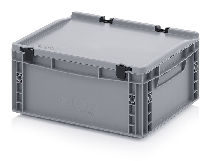 Auer Packaging Eurobehälter-Eurobox 40 x 30 x 18,5 cm mit Scharnierdeckel inkl. gratis Zollstock