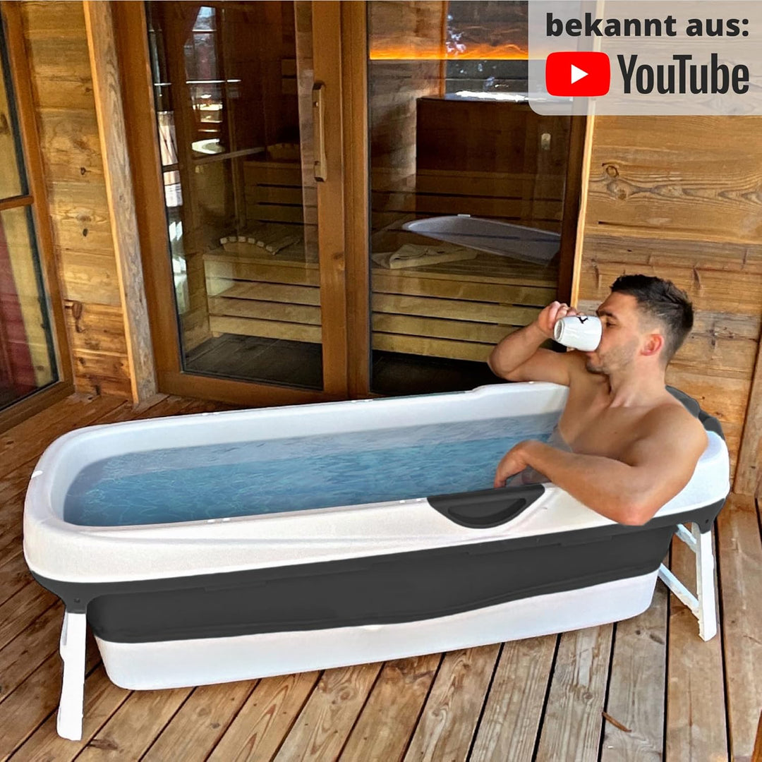 CRS faltbare Badewanne Erwachsene 158x62x52cm | Klappbare mobile Badewanne ideal für kleine Badezimm