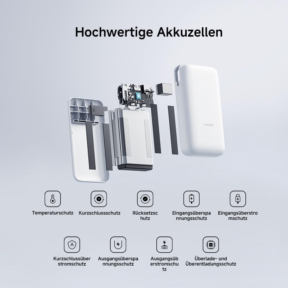 Xiaomi 22.5W Power Bank 20000mAh (Integrated Cable) Light Gray